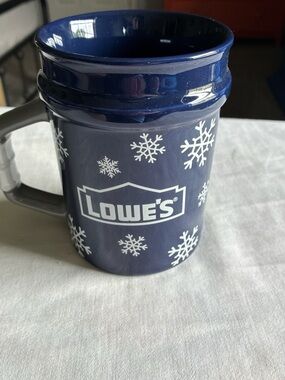 Navy Snowflake Ceramic Coffee Mug